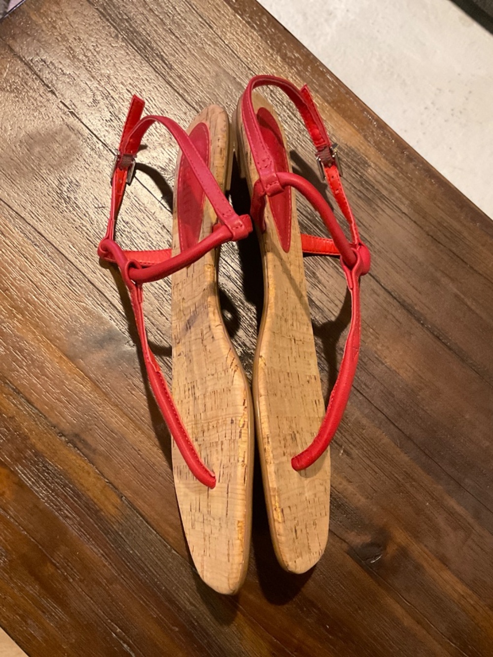 Schultz Elisha Flat Sandal Red Leather Size 7 - Picture 3 of 6
